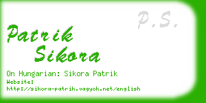 patrik sikora business card